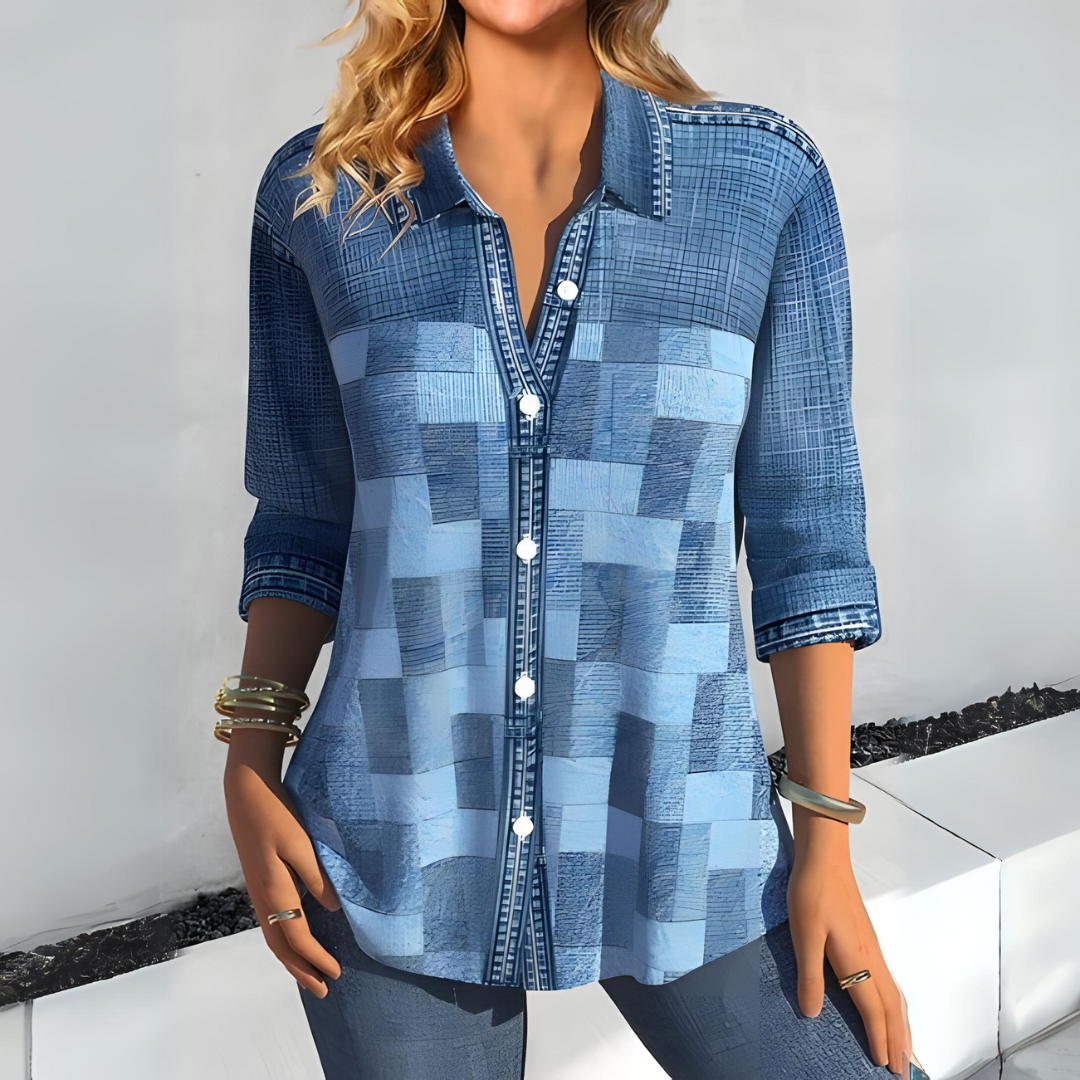 LM | Shirt with buttoned quarter sleeves