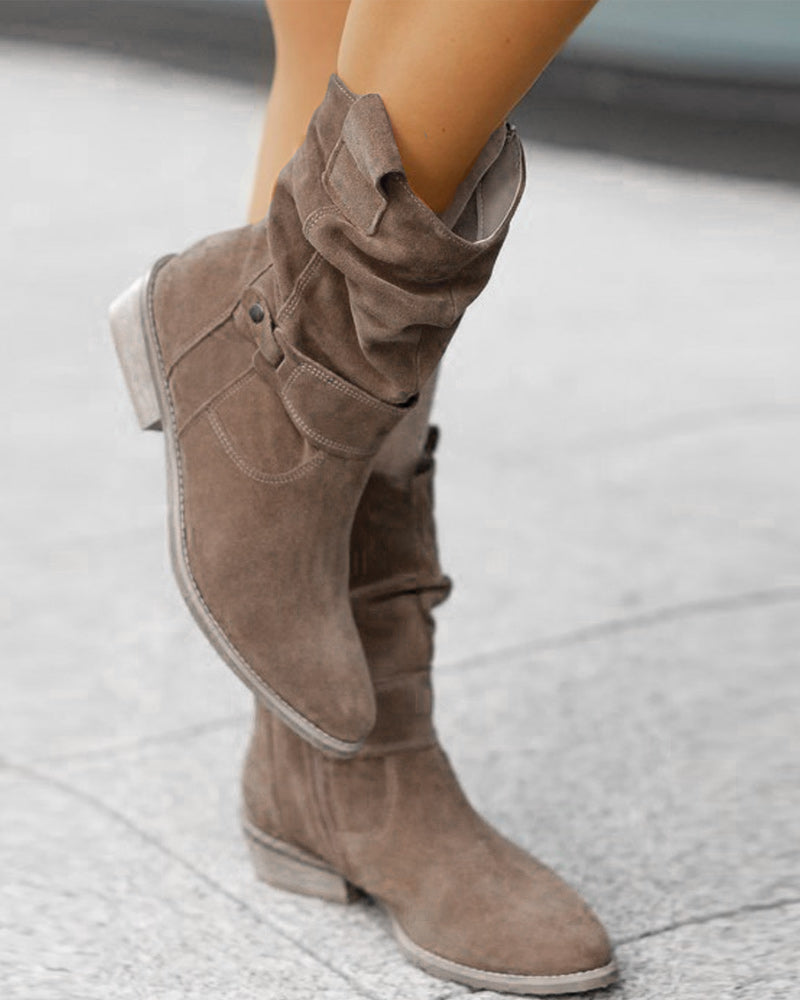 LM | Mid-calf boots with strap detail
