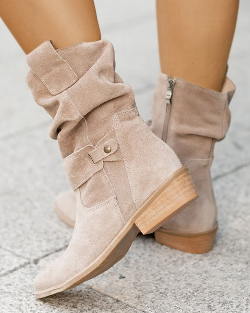 LM | Mid-calf boots with strap detail