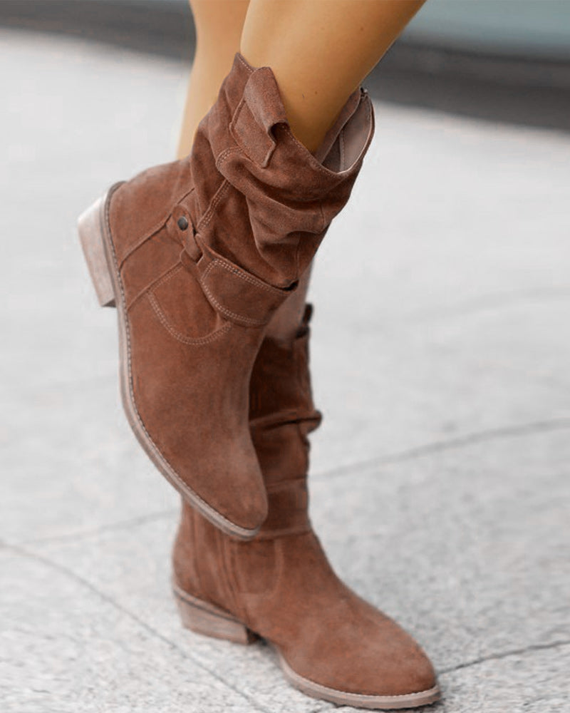 LM | Mid-calf boots with strap detail
