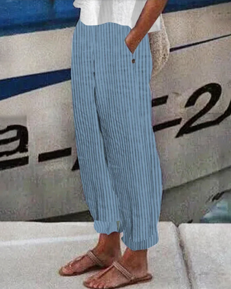 LM | Striped Loose Pants