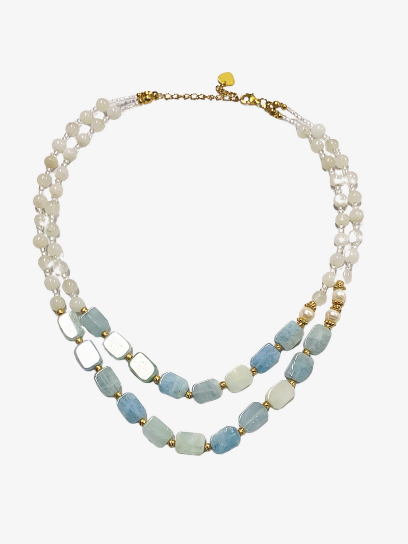 Aquamarine Double Strand Necklace