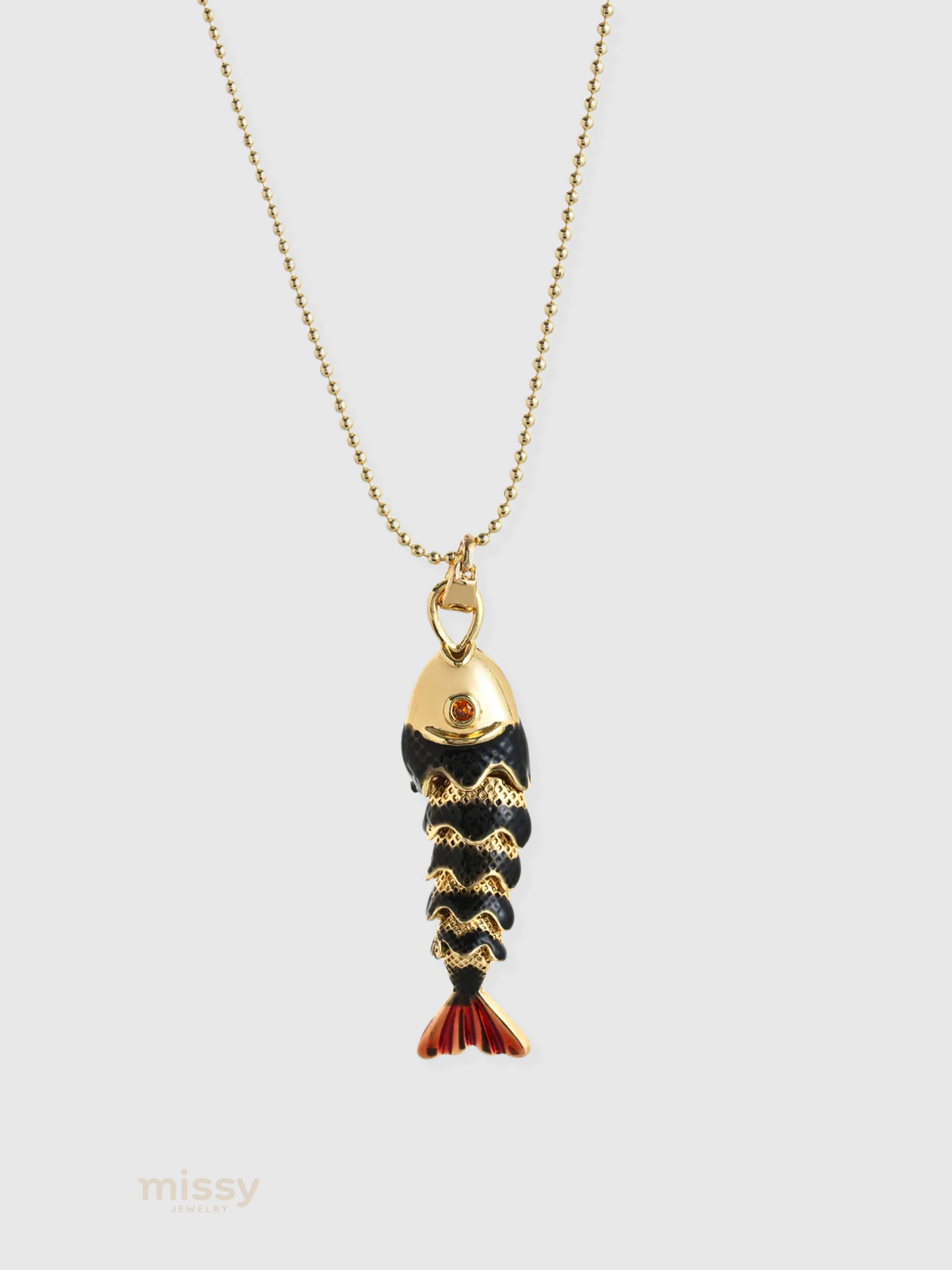 Daria Colorful Enamel Fish Pendant Necklace