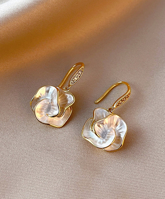 Brief Gold Copper Overgild Drop Earrings