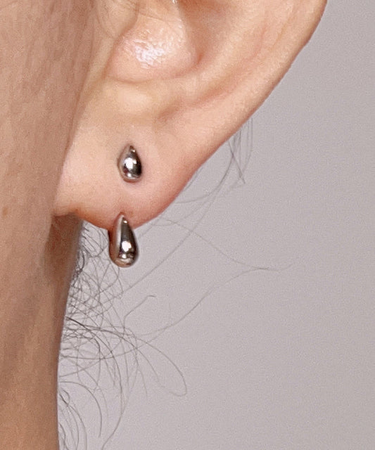 Sterling Silver Water Drop Stud Earrings