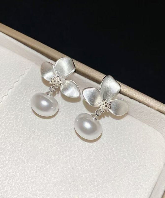 Fine Silk Copper Overgild Pearl Drop Earrings