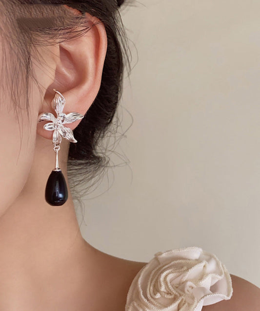 Fine Silk Alloy Resin Water Drop Drop Earrings