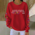 Comstylish Women's Christmas Print Crew Neck Casual Sweatshirt