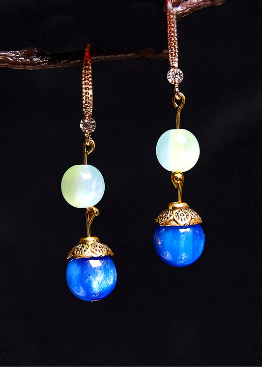 Blue Opal Zircon Drop Earrings