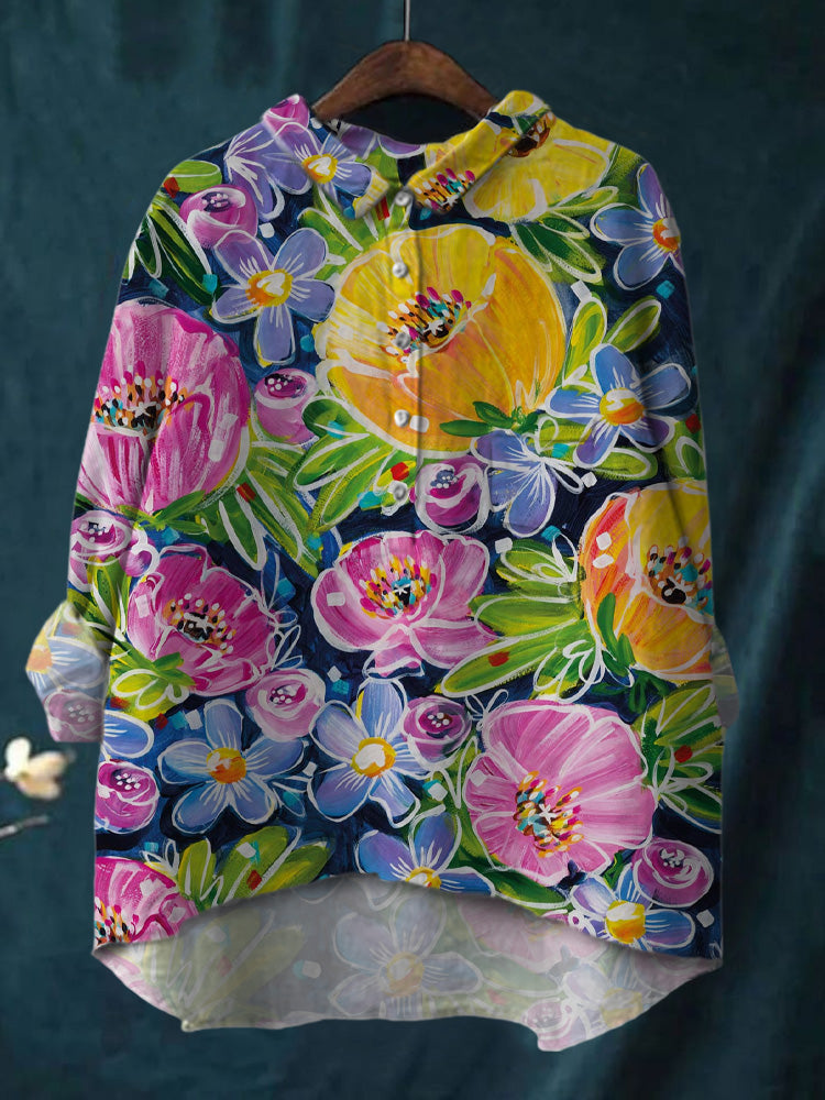 Women's Colorful Floral Print Shirt