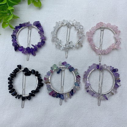 2.2in Mixed Crystal Chips Hairpin | Healing Ritual Accessory