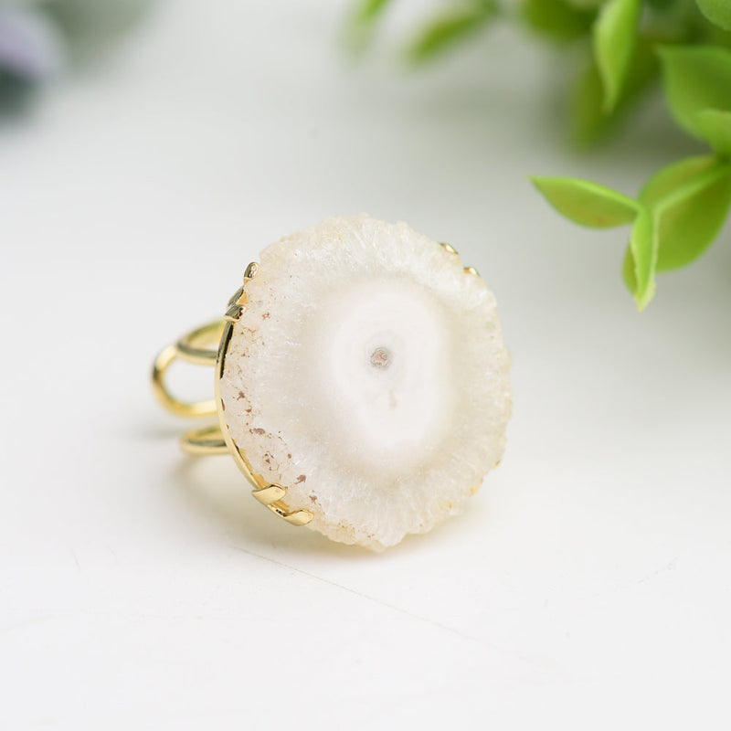 2-inch Mixed Raw Stone Healing Ring for Spiritual Balance