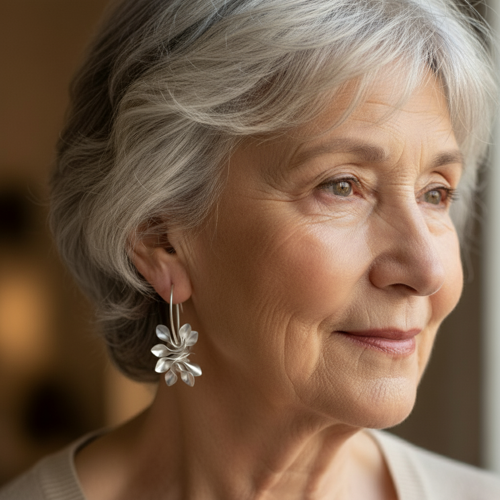 Romantic Silver Earring for Special Moments