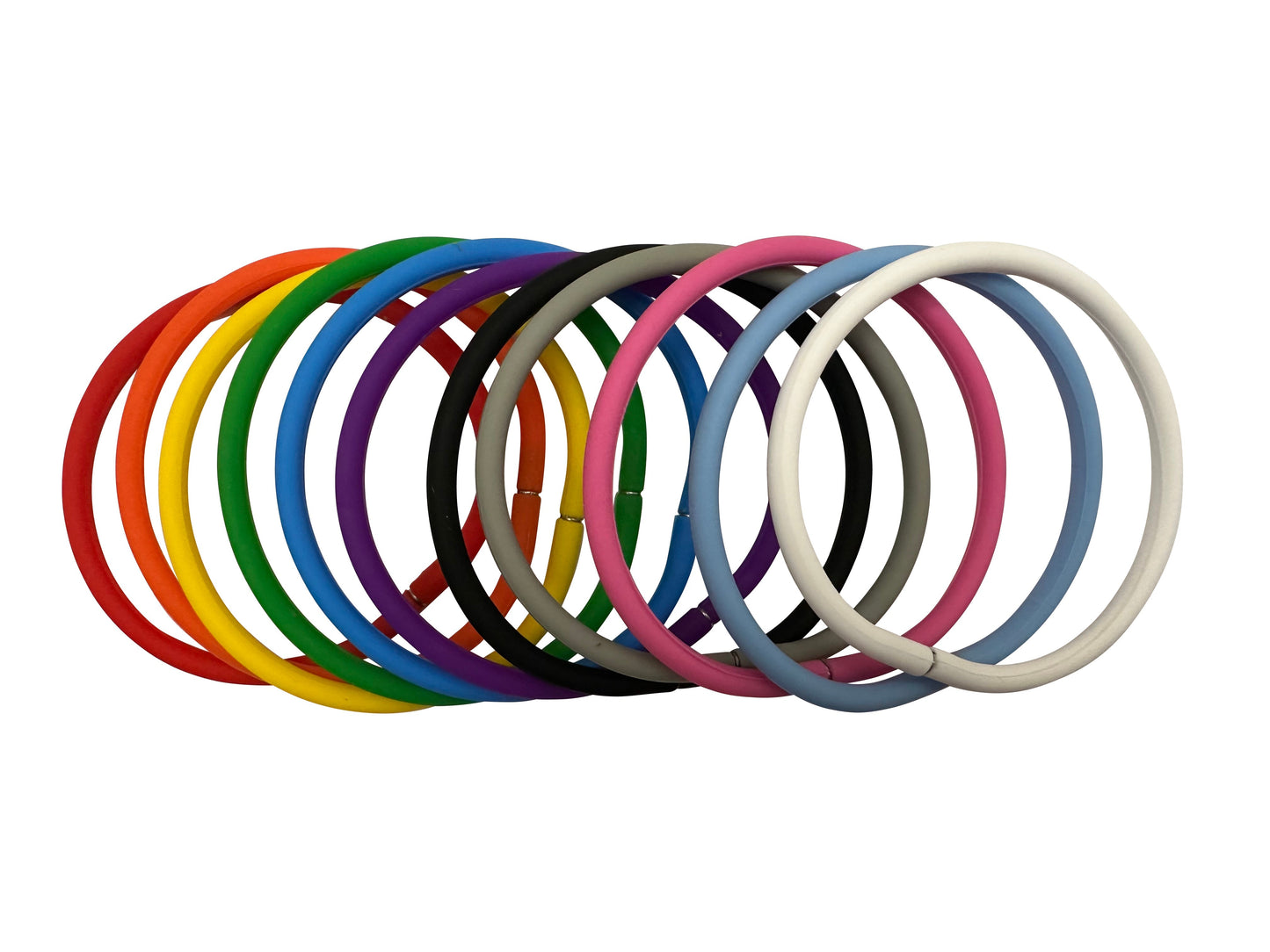 Rainbow Pride Flag Colors Trans/ace Inclusive Silicone Multi Bracelet Set