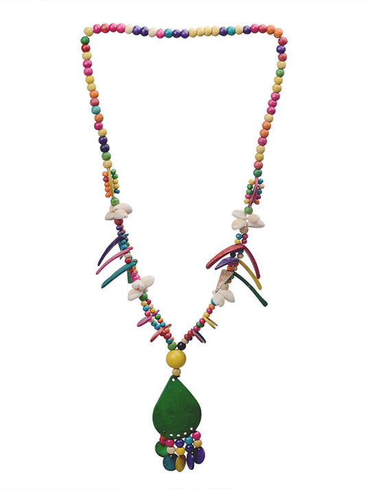 Bohemia Colorful Bead Weave Tassel Pendant Necklace Fg1020