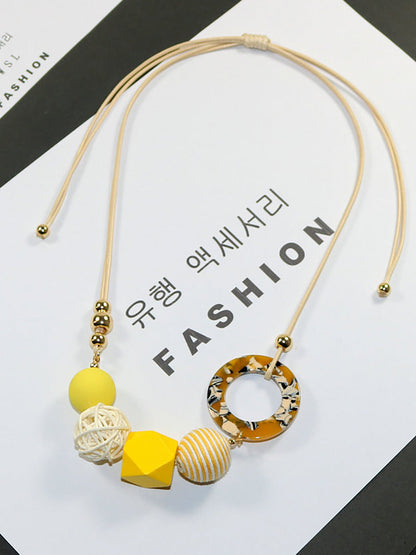 Pendant Wooden Necklace Resin