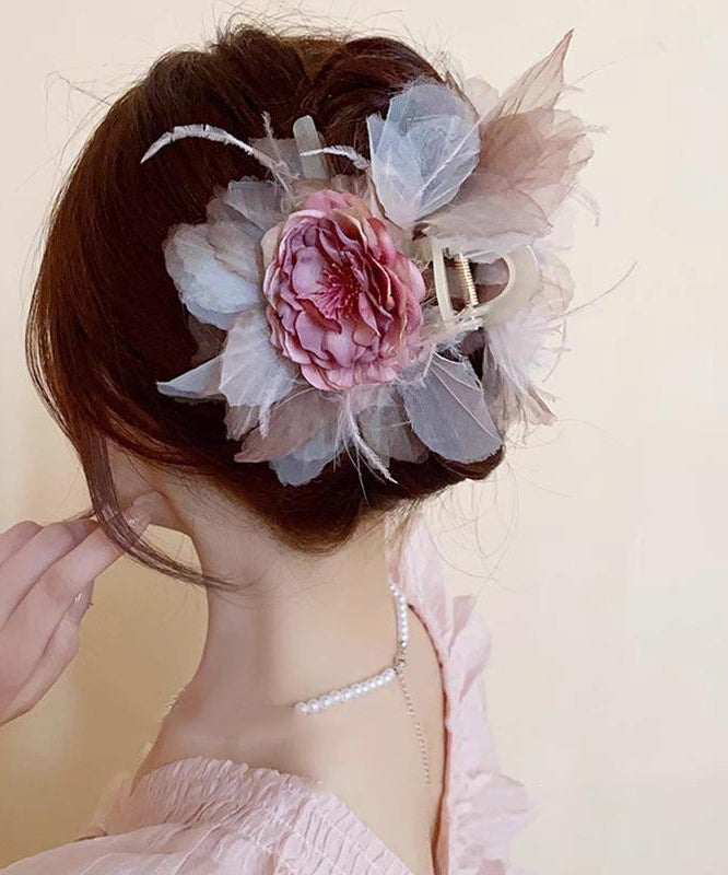 Style Pink Acrylic Fabric Hairpin