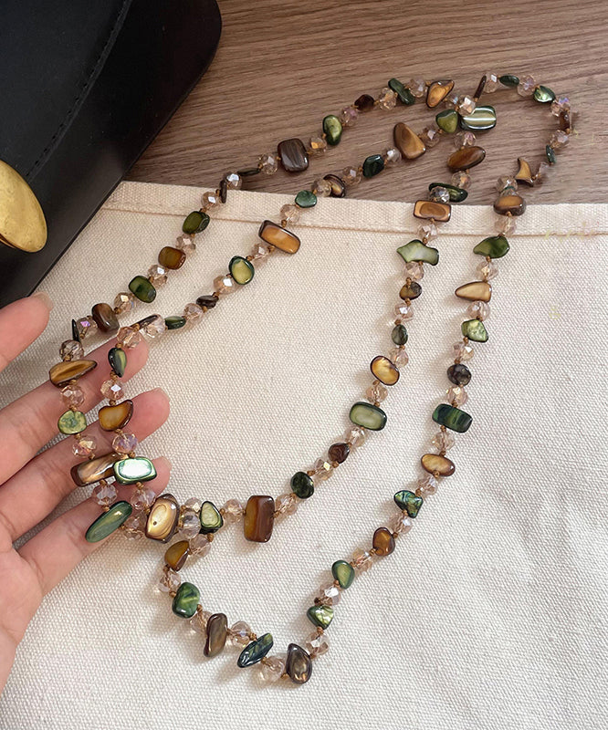 Rainbow Alloy Shell Beading Gratuated Bead Necklace