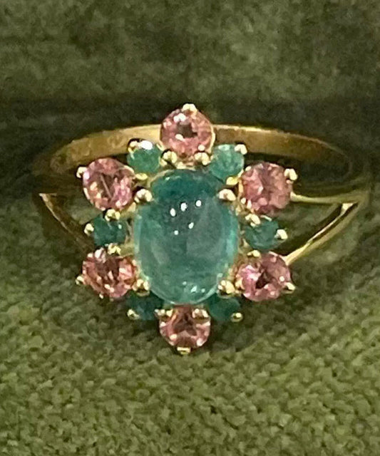 Fine Green Alloy Zircon Gem Stone Rings
