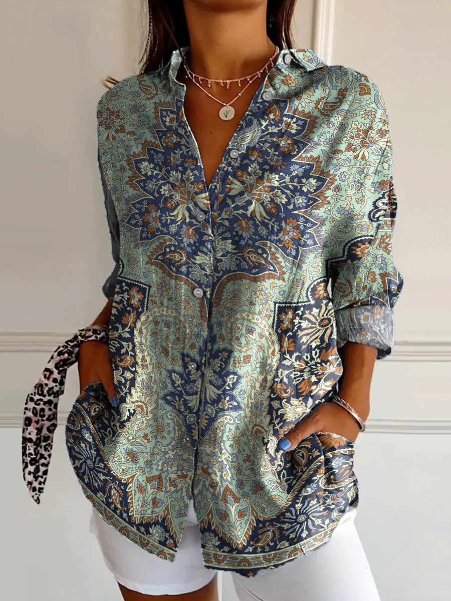 Women's Art Painting Hippie Print Long Sleeve Shirt