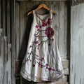 Women's Vintage Plum Art Pattern Comfort Dress artswardrobe