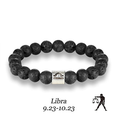 Handmade Lava Stone Zodiac Bracelet
