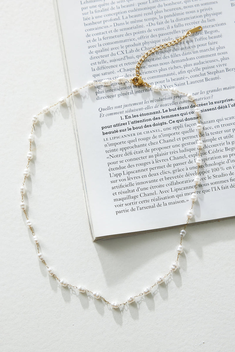 18k Gold Plated Freshwater Necklace Gold