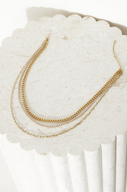 18k Gold Plated Chains Necklace Gold