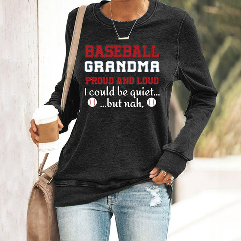 Comstylish Women's Baseball Grandma Proud And Loud Print Casaul Sweatshirt