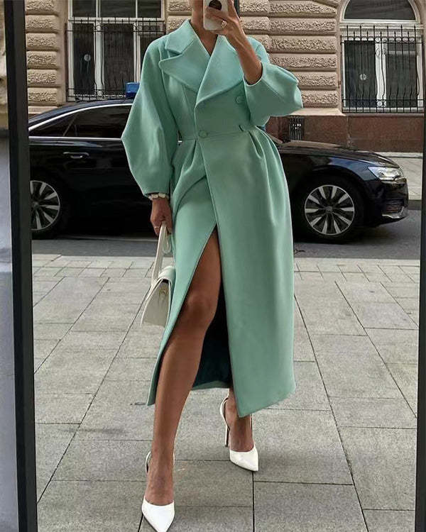 LM | Vintage wool coat with lantern sleeves and turn-ups