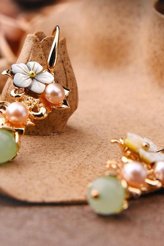 Gold Plated Long Eardrop Earrings