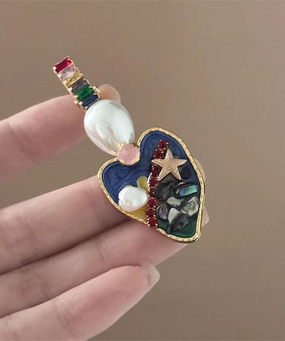 Rainbow Metal Love Pearl Hairpin