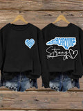 Comstylish North Carolina Strong Print Sweatshirt