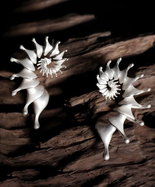 Diy White Sterling Silver Conch Stud Earrings