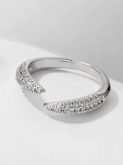 Simple Zircon Adjustable Ring