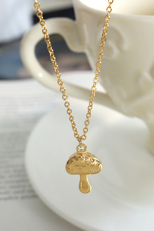 Little Stereoscopic Mushroom Pendant Necklace
