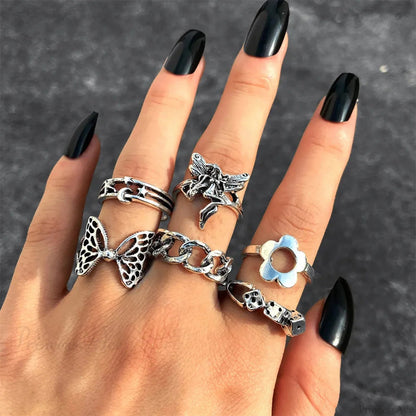 Dark Skull Blossom Seraphim Butterfly Band