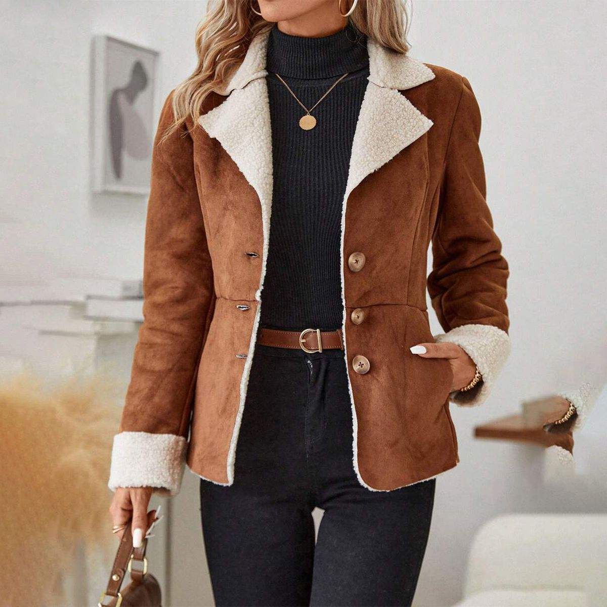 LM | Stylish women's coat with soft lining