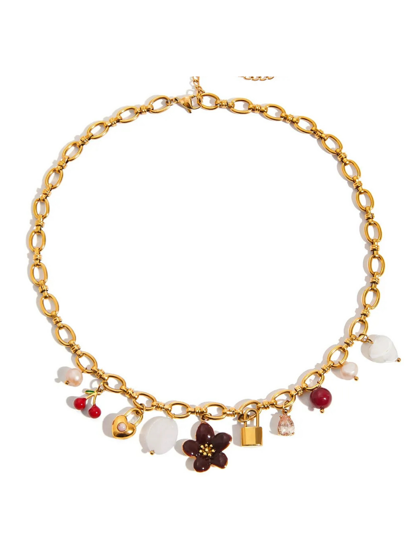 Estefany Pearl Oval Pendant Necklace