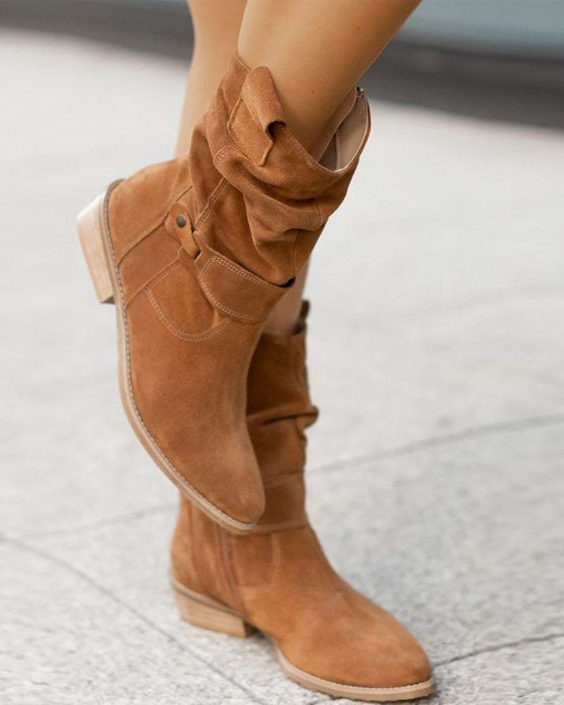 LM | Mid-calf boots with strap detail
