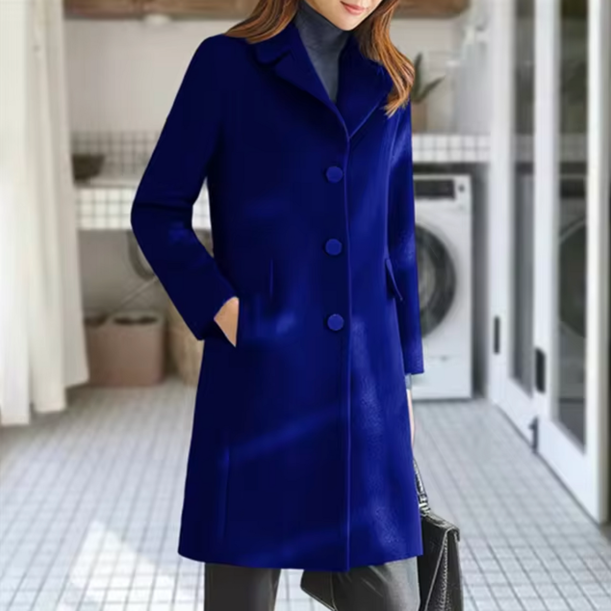 LM | Wool coat with front pocket