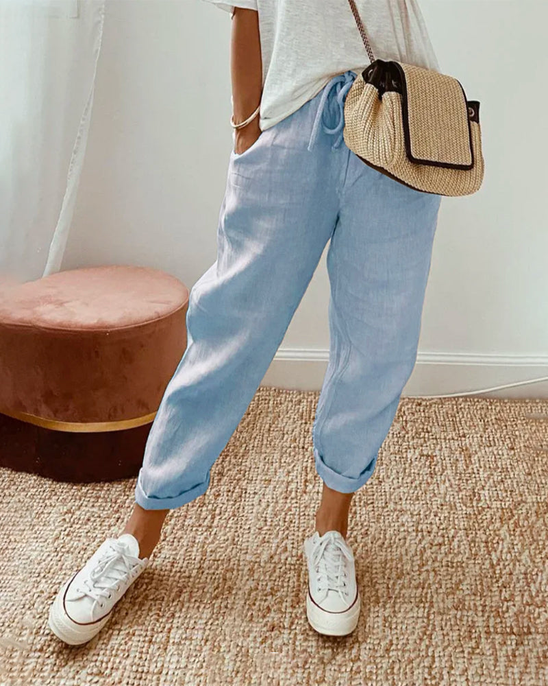 LM | Rolled up string pants