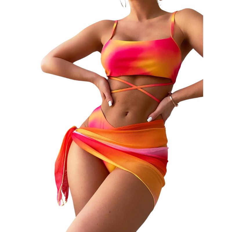 Bonaria® | 3-piece Bikini Swimsuit With Laces and Beach Skirt