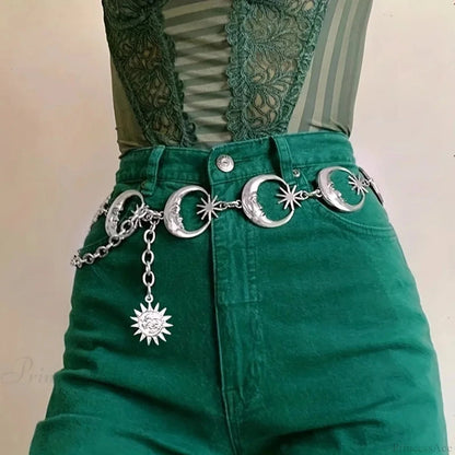 Adaptable Gothic Solar Lunar Star Charms Belt