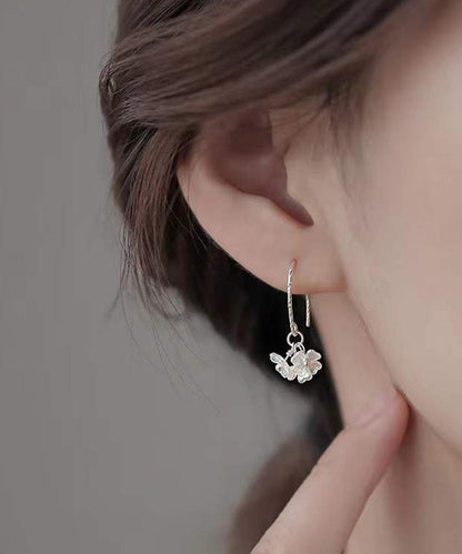 Stylish Silk Sterling Silver Acrylic Hoop Earrings
