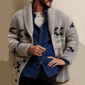 Men'S Retro Jacquard Knitted Art Button Cozy Knit Sweater artswardrobe