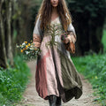 Women's Vintage Tree Of Life Lace Art Long Sleeve Dress artswardrobe