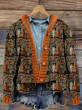 Lovely Cat Embroidered Cozy Hooded Cardigan elevenforest
