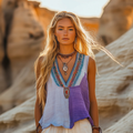 Women's Loose Bohemia Ethnic Style Linen Sleeveless Top artswardrobe