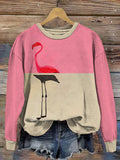 Comstylish Flamingo Abstract Art Print Cozy Sweatshirt